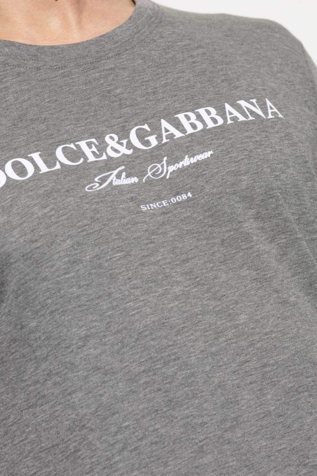 Grey T-shirt with printed logo Dolce & Gabbana - Vitkac AS